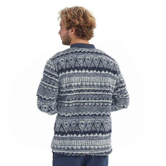 NEW Burton Grove Sherpa Fleece Jacket! Blue Design Full Zip Chest Pocket  Knubby - Picture 3 of 3